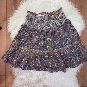 Jennifer & Grace Floral Smocked Waist Skirt - Size Medium
